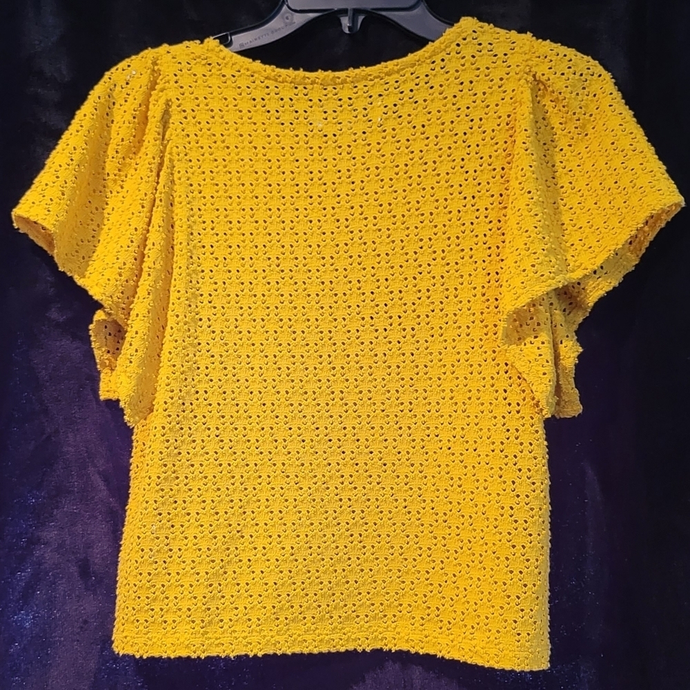 Madewell Texture & Thread Eyelet Flutter-Sleeve T… - image 3